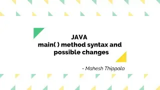 Java main() method syntax and the possible changes.