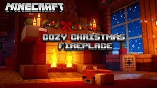 Minecraft Christmas Soothing Scenes | Cozy Relaxing Fireplace Ambience 4k