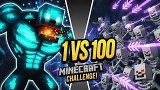 1 Warden vs 100 Skeleton in Minecraft