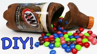 How to Make a Chocolate ROOT BEER Bottle Filled with Skittles!