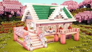 🏡 COMO CONSTRUIR UNA CASA DE CEREZO EN MINECRAFT - Tutorial