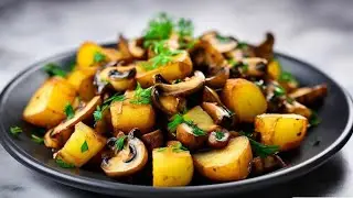 How to deliciously fry a POTATO WITH CHAMPIGNONS?