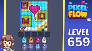 Pixel Flow Level 659 Solution Walkthrough