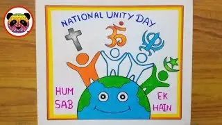 National unity day drawing / National unity day poster easy step by step / Unity day drawing easy