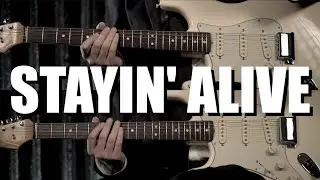 Bee Gees - Stayin' Alive  ( Guitar Tab Tutorial & Cover )