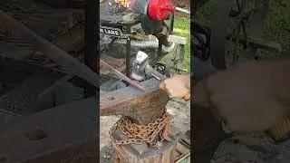 Blast from the past, teaching Gladis how to strike for me in the blacksmith shop