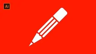 How to make Simple Pencil Icon in Adobe Illustrator [Eng Sub]
