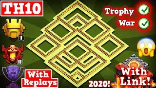 BEST Town Hall 10 (Th10) Trophy/War Base With Link 2020!