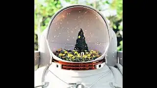 Christmas Hearth in Astronaut Head | Blender Scene