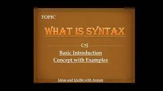 Definition of Syntax with examples || Basic Concept of Syntax || Sentence Structure