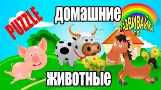 Мультики для малышей. Изучаем домашних животных. Собираем пазлы.