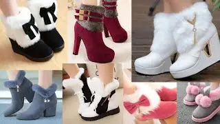 Most Attractive Warm boots for girl| New Arrival heels shoes| सर्दी के मौसम के गर्म जूते Snow boots.