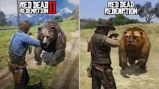 Bear Attack Animation in Rdr1 vs Rdr2 (Evolution)