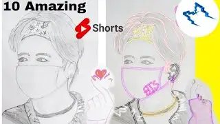 10 Amazing shorts__[ASMR]__Satisfying drawing glow outlining and makeover__ #10 in 1__#TheM_#Shorts_