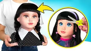 Doll Makeover Into Wednesday Addams