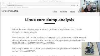Linux core dump analysis on user-space applications