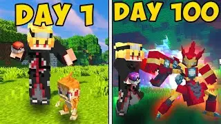 I Spent 100 DAYS IN HARCORE Pokémon Minecraft