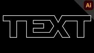 Stretch letters | Transparent connected text with outline | ILLUSTRATOR TUTORIAL - TEXT EFFECT