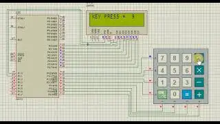 KEYPAD Key check on LCD screen Keypad check 8051 microcontroller with proteus
