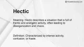 Hectic Meaning