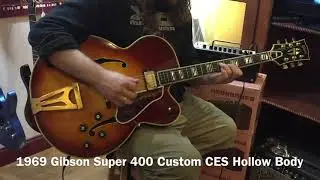 Vintage 1969 Gibson Super 400 Custom CES Hollow Body Electric Guitar