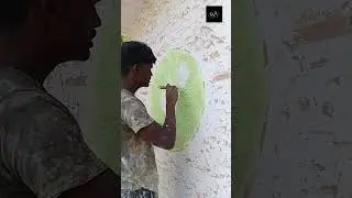 Exterior Texture Design By Karthik | Texture Design with Asian Wallcare Putty#art #painting #design