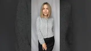 Укороченный жакет из хлопка с пайетками #вяжудлявас #вяжуспицами #handmade