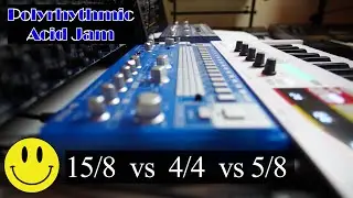 Polyrhythmic Acid Jam - Dawless Session - with Behringer RD-6, TD-3, Neutron, Model D & Pro 1