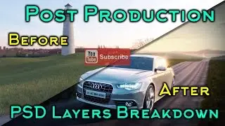 Post Production Photoshop Architecture Car Mood Shot Before and After