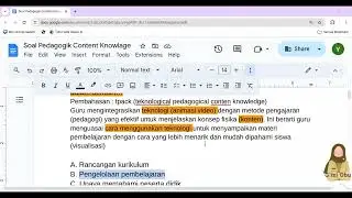SOAL DAN PEMBAHASAN UKPPPG GURU TERTENTU PILOTING 2024 MODEL BARU SJT PCK-PART 2