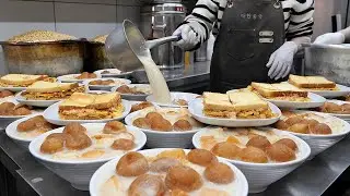 Donut Bean Soup and Egg Toast / 콩국과 계란 토스트 / Korean Restaurant
