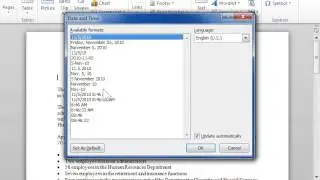 Word 2010 - Insert the Current Date and Time in a Document