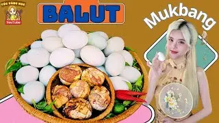 Blonde mukbang eats balut