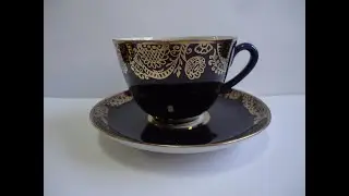 Чашка с блюдцем,  чайная пара, Кобальт, фарфор ЛФЗ