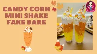 Let’s Fake Bake a mini Candy Corn milkshake for our tiered tray! #fakebake #candycorn #peepthisyall