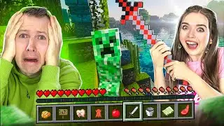 Учу Афинку выживать в МАЙНКРАФТ! Нуб ЖЕСТКО тупит! 👀 Elfinka PLAY!