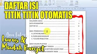 TABLE OF CONTENTS USE AUTO POINTS IN MS. WORD | STRAIGHT AND NINE