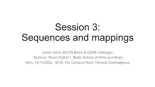 Session 3: 