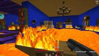 Baby Duck - Minecraft THE FLOOR IS LAVA HELLO NEIGHBOUR BURNS IN THE LAVA!!!