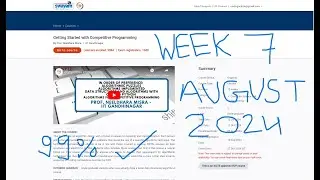 Getting Started with Competitive Programming Week 7 Assignment (With Programming) August 2024 IITG