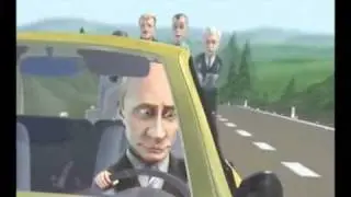 Putin drives Lada Kalina WITH ENGLISH SUBTITLES