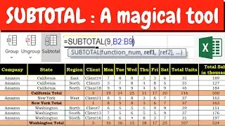 Subtotal & Groups in Excel | Nested Subtotal