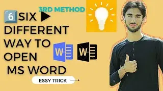 6 /six different way to open  ms word new,, 3rd method tricks for everyone with Samad Tech...