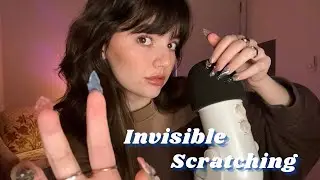 ASMR Invisible Scratching (Foam Cover & Bare Mic Scratching) With Hand Sounds and Mouth Sounds