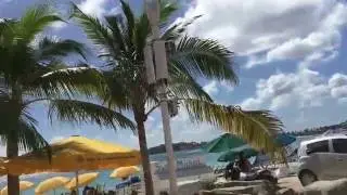 Walking along the boardwalk in Philipsburg St. Maarten