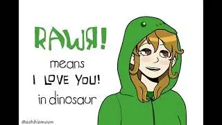 RAWЯ! means I LOVE YOU! in dinosaur