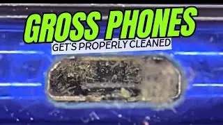 Gross phones gets properly cleaned. ASMR phone cleaning.