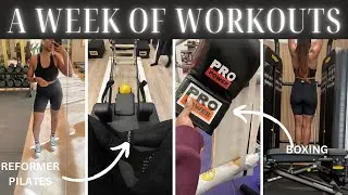 A WEEK OF WORKOUTS - realistic workout routine, beginner friendly exercises - pilates, boxing