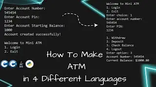 Mini atm using c , cpp , java and python languages