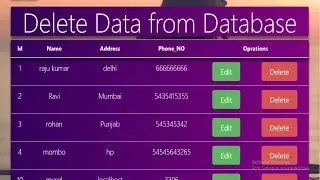 delete data from database using php curd operation